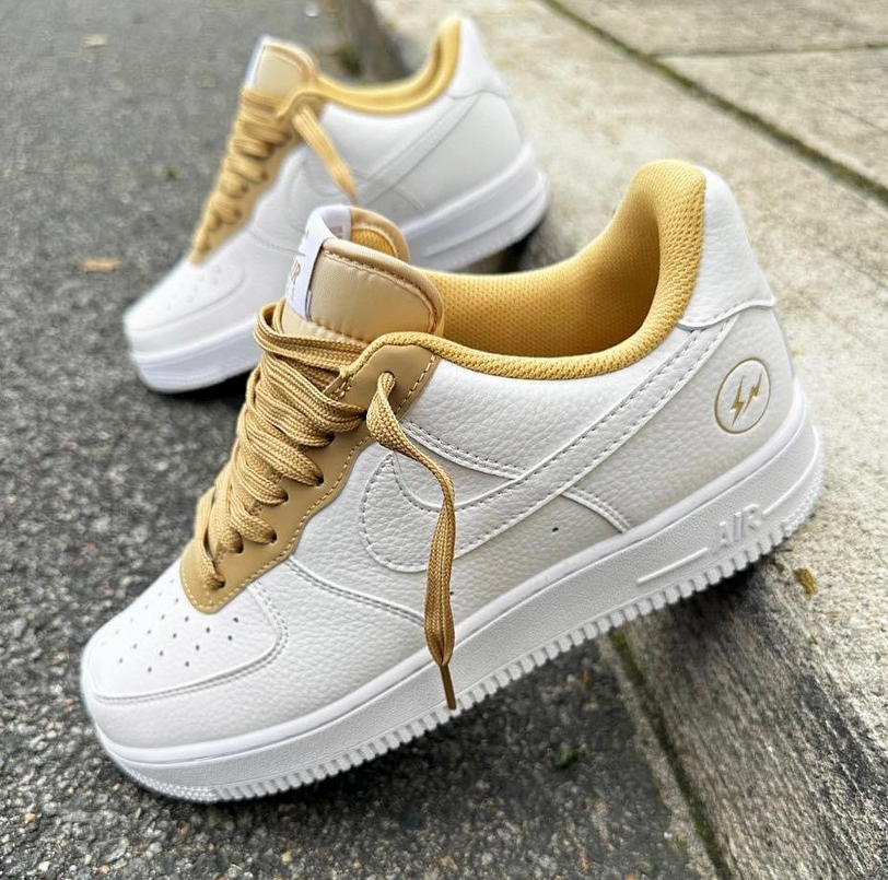 Nike Air Force 1 gold & white